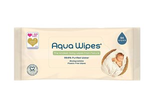 Aqua Wipes влажные салфетки, 64 шт. цена и информация | Одноразовые пеленки и влажные салфетки | pigu.lt