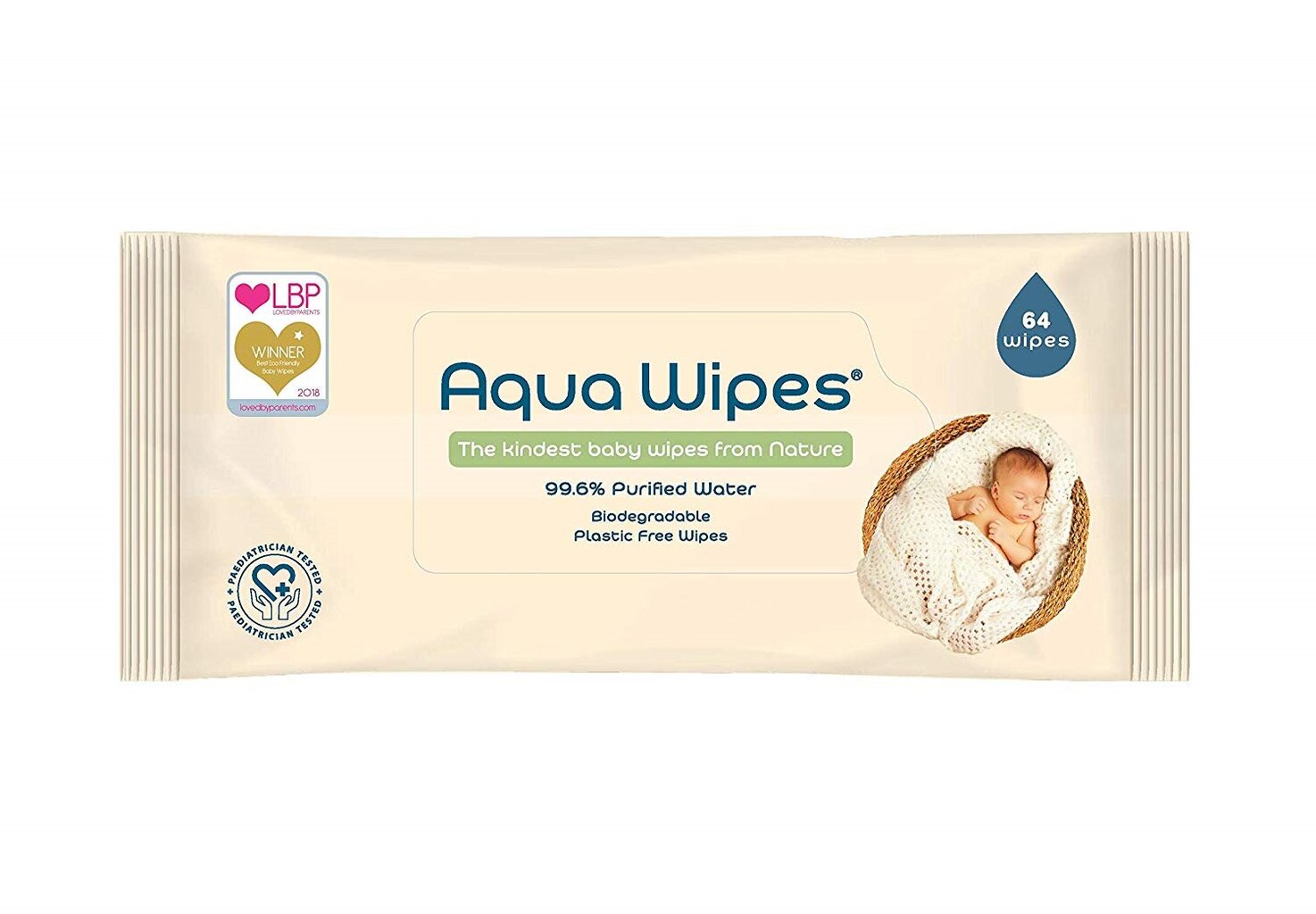 Aqua Wipes drėgnos servetėlės, 64 vnt. kaina ir informacija | Drėgnos servetėlės, paklotai | pigu.lt