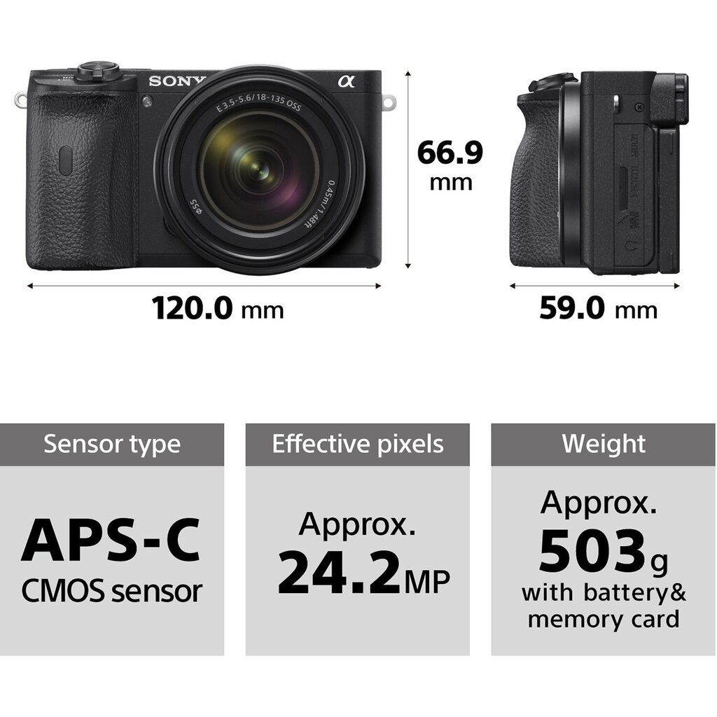 Sony A6600 + 18-135mm OSS (Black) цена и информация | Skaitmeniniai fotoaparatai | pigu.lt