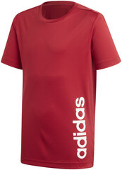 Футболка для подростков Adidas Yb Tr Lin Tee Burgundy цена и информация | Рубашка для мальчиков | pigu.lt