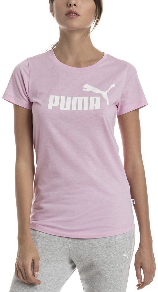 Marškinėliai moterims Puma Ess+ Logo Heather Tee kaina ir informacija | Marškinėliai moterims | pigu.lt