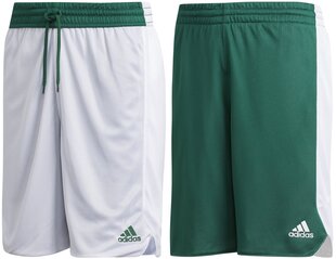 Баскетбольные шорты для подростков Adidas Y Rev Crzy Ex S Green White цена и информация | Шорты для мальчиков | pigu.lt