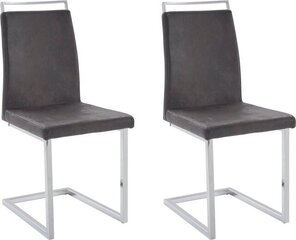 2-jų valgomojo kėdžių komplektas Notio Living Jasmine, tamsiai pilkas kaina ir informacija | Virtuvės ir valgomojo kėdės | pigu.lt