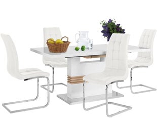 Комплект мебели для столовой Notio Living Pavlos 160 / Lola, белый цена и информация | Комплекты мебели для столовой | pigu.lt