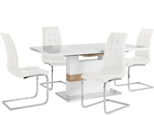 Комплект мебели для столовой Notio Living Pavlos 160 / Lola, белый цена и информация | Комплекты мебели для столовой | pigu.lt
