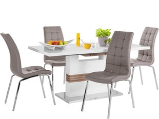 Notio Living Pavlos 200/Lila, комплект мебели для столовой, белый/коричневый цена и информация | Комплекты мебели для столовой | pigu.lt