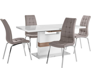 Notio Living Pavlos 200/Lila, комплект мебели для столовой, белый/коричневый цена и информация | Комплекты мебели для столовой | pigu.lt