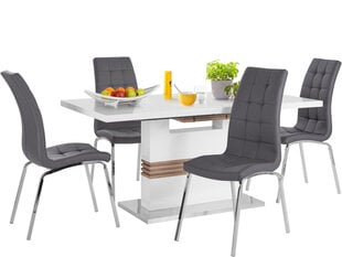 Notio Living Pavlos 200/Lila, комплект мебели для столовой, белый/серый цена и информация | Комплекты мебели для столовой | pigu.lt