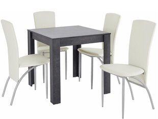 Комплект мебели для столовой Notio Living Lori 80/Nevada, белый/темно-серый цена и информация | Комплекты мебели для столовой | pigu.lt