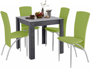 Комплект мебели для столовой Notio Living Lori 80/Nevada, темно-серый/зеленый цена и информация | Комплекты мебели для столовой | pigu.lt