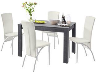 Комплект мебели для столовой Notio Living Lori 120/Nevada, белый/темно-серый цена и информация | Комплекты мебели для столовой | pigu.lt