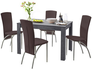 Комплект мебели для столовой Notio Living Lori 120/Nevada, темно-серый/коричневый цена и информация | Комплекты мебели для столовой | pigu.lt