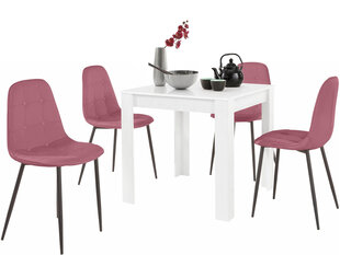 Комплект мебели для столовой Notio Living Lori 80/Lamar, белый/розовый цена и информация | Комплекты мебели для столовой | pigu.lt