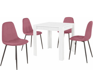 Комплект мебели для столовой Notio Living Lori 80/Lamar, белый/розовый цена и информация | Комплекты мебели для столовой | pigu.lt