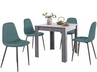 Комплект мебели для столовой Notio Living Lori 80/Lamar, серый/синий цена и информация | Комплекты мебели для столовой | pigu.lt