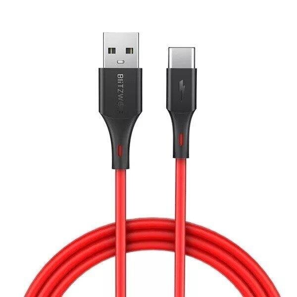 Kabelis Blitzwolf USB - USB type C, 1,8m BW-TC15, raudonas kaina ir informacija | Kabeliai ir laidai | pigu.lt