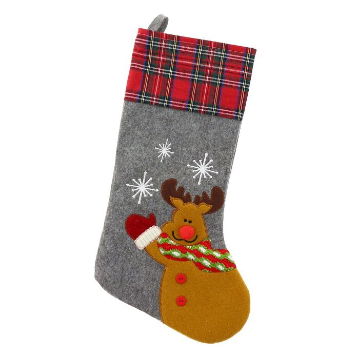 Kalėdinė kojinė Briedžiukas, 51cm kaina ir informacija | Kalėdinės dekoracijos | pigu.lt