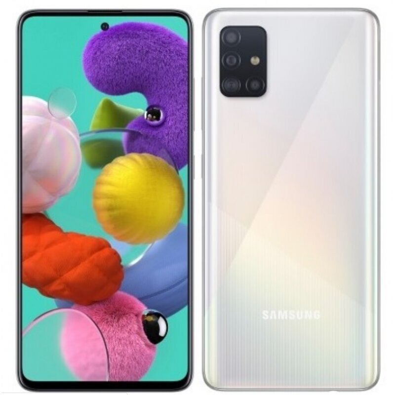 Samsung Galaxy A51, 128GB, Dual SIM, White цена и информация | Mobilieji telefonai | pigu.lt