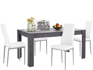 Комплект мебели для столовой Notio Living Lori 160/Barak, белый/темно-серый цена и информация | Комплекты мебели для столовой | pigu.lt