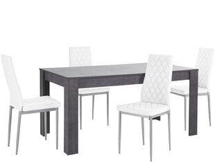 Комплект мебели для столовой Notio Living Lori 160/Barak, белый/темно-серый цена и информация | Комплекты мебели для столовой | pigu.lt