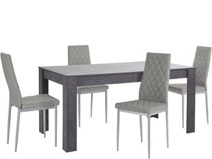 Комплект мебели для столовой Notio Living Lori 160/Barak, серый цена и информация | Комплекты мебели для столовой | pigu.lt