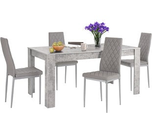 Комплект мебели для столовой Notio Living Lori 160/Barak, серый/темно-серый цена и информация | Комплекты мебели для столовой | pigu.lt