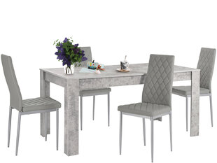 Комплект мебели для столовой Notio Living Lori 160/Barak, светло-серый/серый цена и информация | Комплекты мебели для столовой | pigu.lt