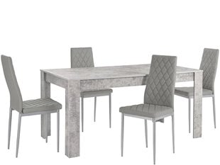 Комплект мебели для столовой Notio Living Lori 160/Barak, светло-серый/серый цена и информация | Комплекты мебели для столовой | pigu.lt
