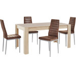Комплект мебели для столовой Notio Living Lori 160/Kota, цвета дуба/коричневый