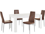 Комплект мебели для столовой Notio Living Lori 160/Kota, белый/коричневый