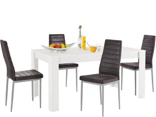 Комплект мебели для столовой Notio Living Lori 160/Kota, белый/темно-коричневый цена и информация | Комплекты мебели для столовой | pigu.lt