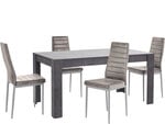 Комплект мебели для столовой Notio Living Lori 160/Kota, темно-серый/серый