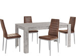 Комплект мебели для столовой Notio Living Lori 160/Kota, серый/коричневый