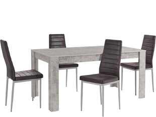 Комплект мебели для столовой Notio Living Lori 160/Kota, серый/темно-коричневый цена и информация | Комплекты мебели для столовой | pigu.lt