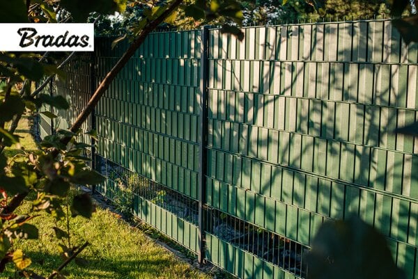 Tvoros juosta žalia 19cm x 35m, 450g / m² Bradas kaina ir informacija | Tvoros ir jų priedai | pigu.lt