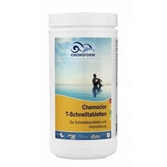 Быстро растворимые таблетки хлора 20 гр, Chemoform Chemoclor T-Schnelltabletten, 1 кг цена и информация | Химия для бассейнов | pigu.lt