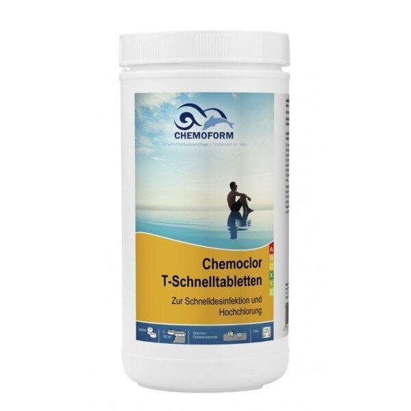 Greito tirpimo 20 g chloro tabletės CHEMOFORM CHEMOCLOR T (greitas chloras, šokas), 1 kg цена и информация | Baseinų priežiūros priemonės | pigu.lt