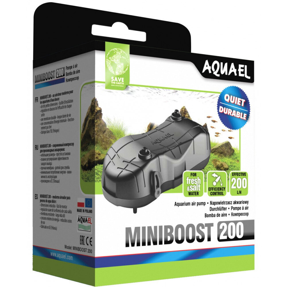 Aquael aeratorius Miniboost 200 цена и информация | Akvariumai ir jų įranga | pigu.lt