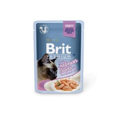 Brit Premium Cat Delicate konservai katėms maišelyje Salmon for Sterilised in Gravy 85g x 24vnt kaina ir informacija | Brit Premium Gyvūnų prekės | pigu.lt