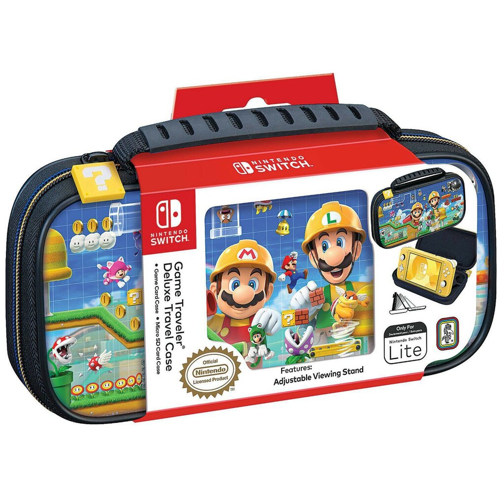 Game Traveler Deluxe Travel Case Mario Maker 2, skirtas Nintendo Switch Lite цена и информация | Žaidimų pultai  | pigu.lt