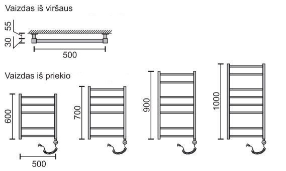 Elektrinis rankšluosčių džiovintuvas Rosela Kantata su kaitinimo elementu, 500x700 mm, 200W цена и информация | Gyvatukai, vonios radiatoriai | pigu.lt