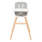 Medinė maitinimo kėdutė Kikkaboo Woody 2in1, pilka kaina ir informacija | Maitinimo kėdutės | pigu.lt