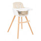 Medinė maitinimo kėdutė Kikkaboo Woody 2in1, smėlio spalvos kaina ir informacija | Maitinimo kėdutės | pigu.lt