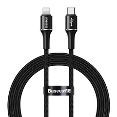 Baseus HALO USB-C -> Lightning кабель 18Вт / PD / LED / 100 cм, черный цена и информация | Кабели для телефонов | pigu.lt