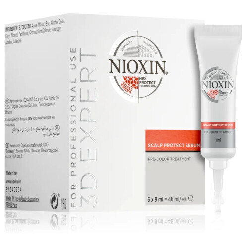 Apsauginis galvos odos serumas Nioxin 3D Expert Scalp Protect 6 x 8 ml kaina ir informacija | Priemonės plaukų stiprinimui | pigu.lt