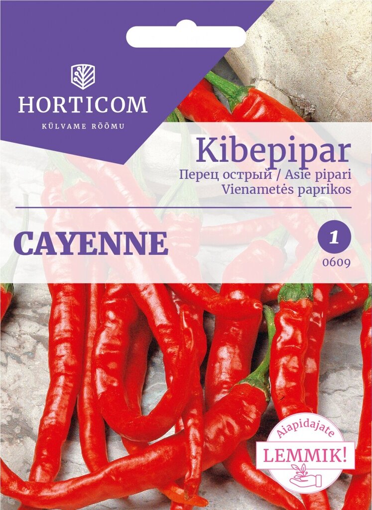 Vienametės paprikos Cayenne 0,1g kaina ir informacija | Daržovių, uogų sėklos | pigu.lt