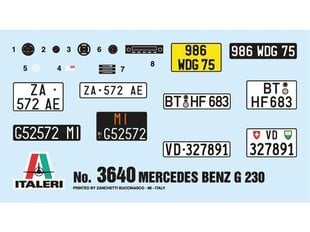 Italeri - Mercedes-Benz G230, 1/24, 3640 цена и информация | Конструкторы и кубики | pigu.lt