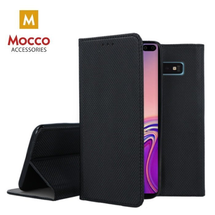 Mocco Smart Magnet Book Case, skirtas Xiaomi Note 8T, juodas kaina ir informacija | Telefono dėklai | pigu.lt