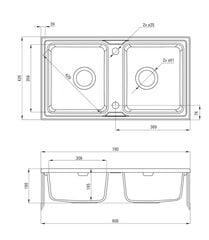 Granitinė virtuvinė plautuvė Deante Zorba ZQZ S203, Metallic grey kaina ir informacija | Virtuvinės plautuvės | pigu.lt