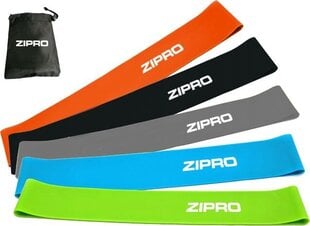 Набор резин сопротивления Zipro S, 5 шт цена и информация | Фитнес-резинки, гимнастические кольца | pigu.lt